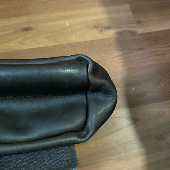 Suede + leather grey shoulder/messenger bag - Picture 9 of 11